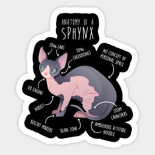 Sphynx Cat Anatomy Sticker